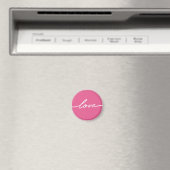 Valentine's Day Pink Love Script Magnet Magneet (Insitu (Vaatwasser))