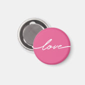Valentine's Day Pink Love Script Magnet Magneet (Voorkant / Achterkant)