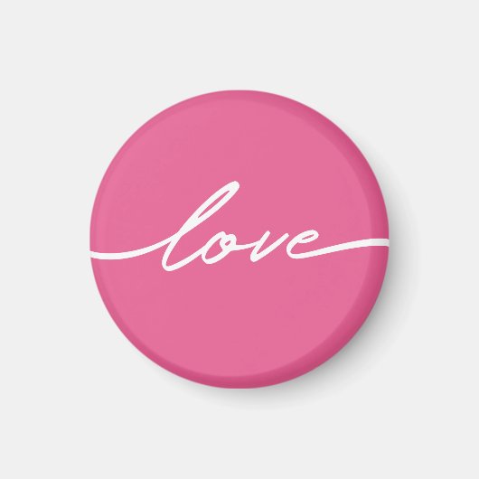 Valentine's Day Pink Love Script Magnet Magneet (Voorkant)