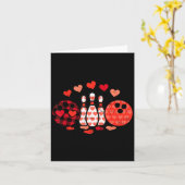 Valentines Day Plaid Bowling Valentine Srts Men Wo Kaart (Gele Bloem)