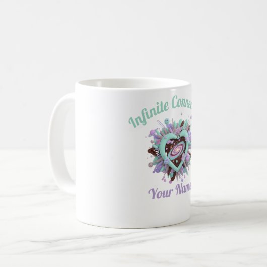 Valentine's Day & Purple and teal Personalized Mug (Devant gauche)