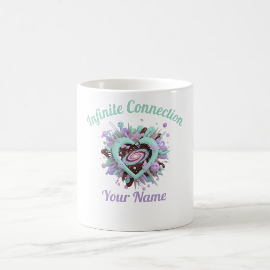 Valentine's Day & Purple and teal Personalized Mug (Centre)