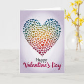 Valentines Day Rainbow Heart Card Kaart (Gele Bloem)