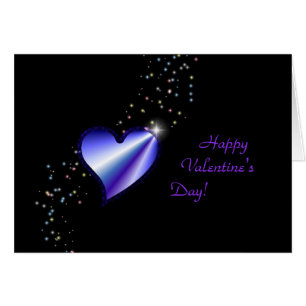 Valentine's Day -Rainbow Heart with Stars on black