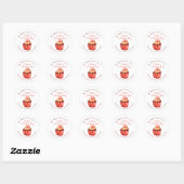Valentines Day Red Heart Cupcake Bakery Ronde Sticker (Vel)