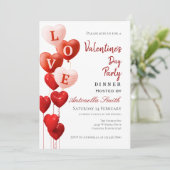 Valentine's Day Red Heart Love Kaart (Staand voorkant)