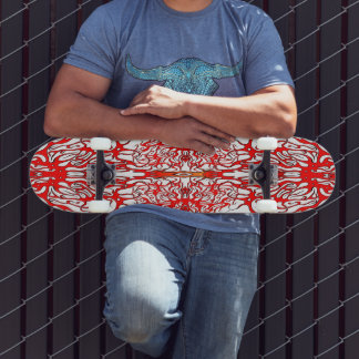 Valentine's Day Red Heart Tribal Tattoo Skateboard