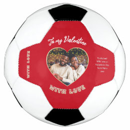 Valentine's Day Red Personalized Heart Photo Voetbal