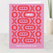 Valentine's Day Red & Pink XOXO G Kaart (Voorkant)