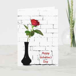 Valentine's Day Red Rose Kaart