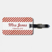 Valentines Day Red Stripes étiquette bagage de voy (Dos horizontal)