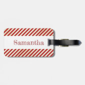 Valentines Day Red Stripes étiquette bagage de voy (Dos horizontal)