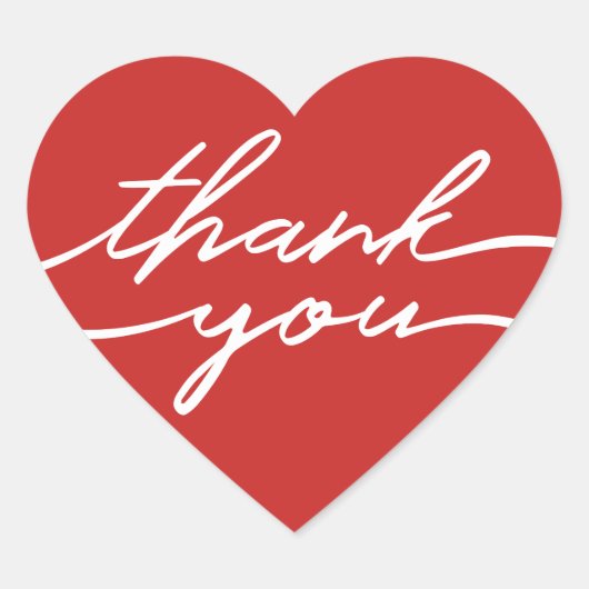 Valentines Day Red Thank You Sticker (Devant)