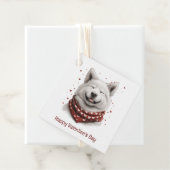 Valentines Day Samoyed Dog Bedankjes Labels (In situ)
