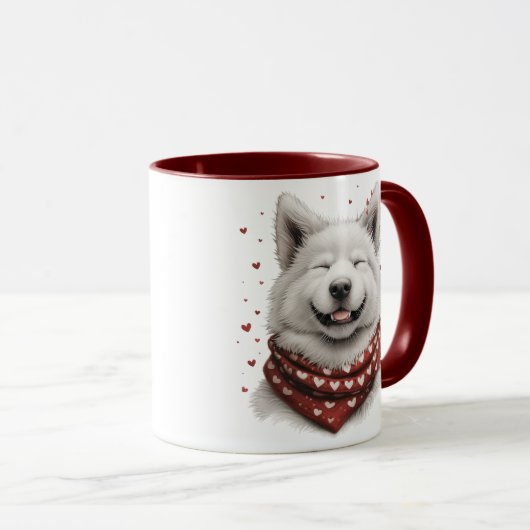 Valentines Day Samoyed Dog Mok (Voorkant rechts)