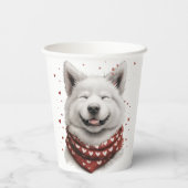 Valentines Day Samoyed Dog Papieren Bekers (Achterkant)