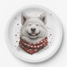 Valentines Day Samoyed Dog Papieren Bordje