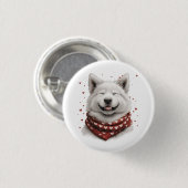 Valentines Day Samoyed Dog Ronde Button 3,2 Cm (Voorkant /achterkant)