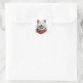 Valentines Day Samoyed Dog Ronde Sticker (Tas)