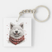 Valentines Day Samoyed Dog Sleutelhanger (Achterkant)