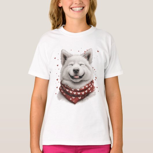 Valentines Day Samoyed Dog T-shirt (Voorkant)