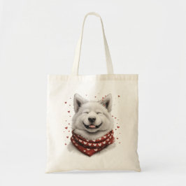 Valentines Day Samoyed Dog Tote Bag