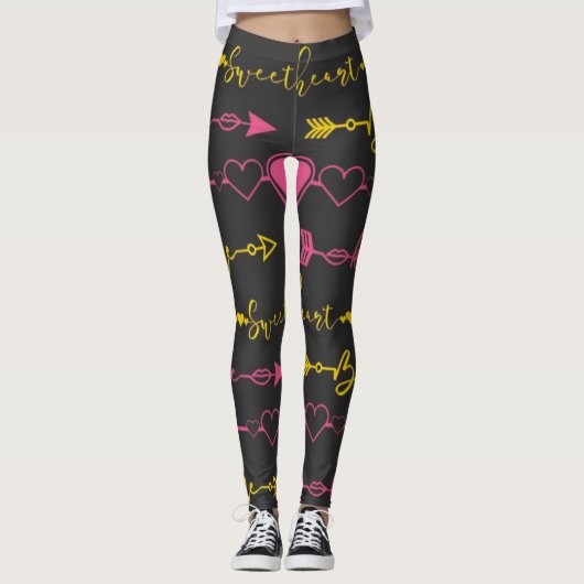 Valentine's Day Seamless Pattern Leggings (Devant)