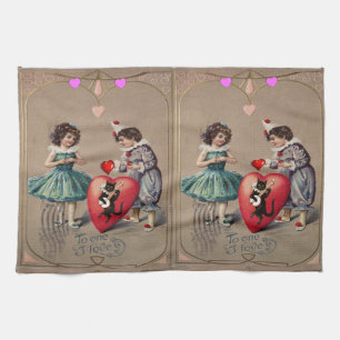 Valentine's Day Serviette de cuisine, Vintage
