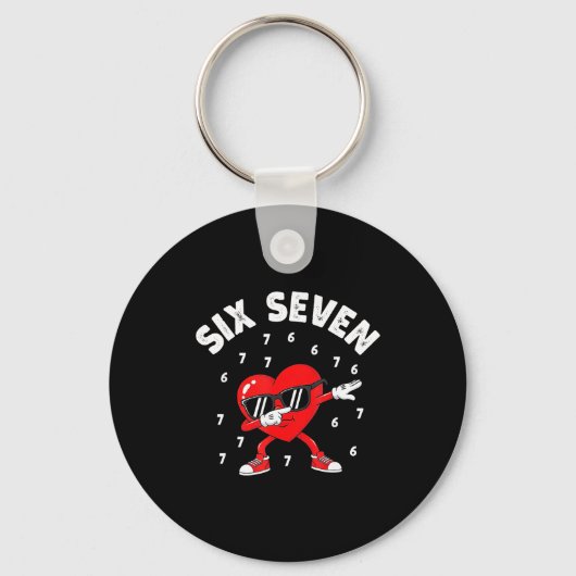Valentines Day Six Seven 6 7 Meme Dab Heart Funny  Sleutelhanger (Voorkant)
