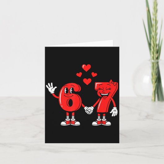 Valentine's Day Six Seven Hearts 6 7 Meme Gen Alph Kaart (Voorkant)