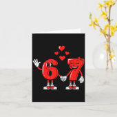 Valentine's Day Six Seven Hearts 6 7 Meme Gen Alph Kaart (Gele Bloem)