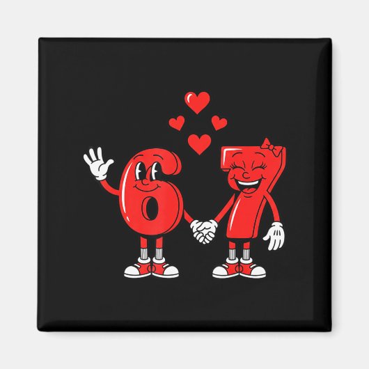 Valentine's Day Six Seven Hearts 6 7 Meme Gen Alph Magneet (Voorkant)