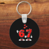 Valentine's Day Six Seven Hearts 6 7 Meme Gen Alph Sleutelhanger (Voorkant)