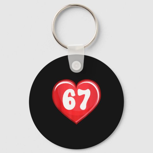 Valentine's Day Six Seven Hearts 6 7 Meme Gen Alph Sleutelhanger (Voorkant)