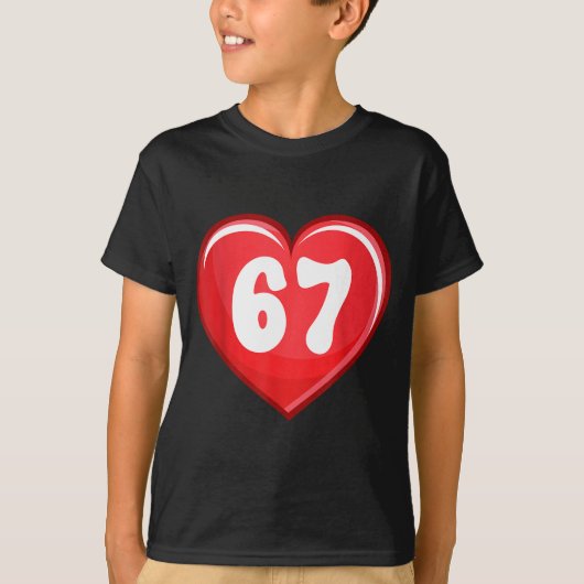 Valentine's Day Six Seven Hearts 6 7 Meme Gen Alph T-shirt (Voorkant)