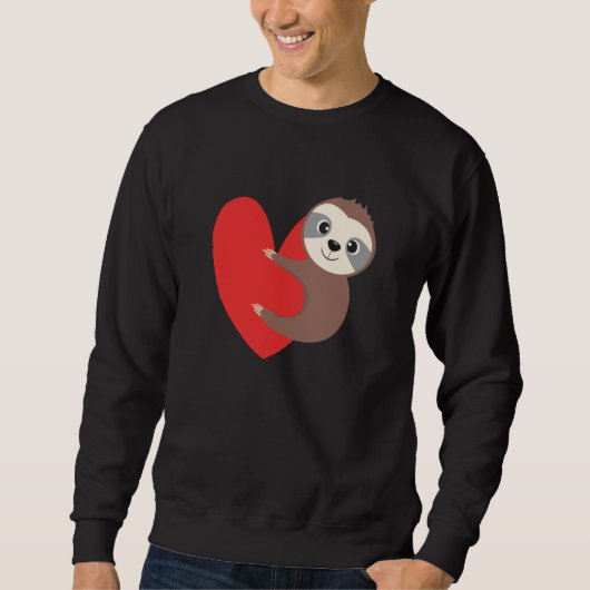 Valentine's Day Sloth Heart Sloth Animal Sloth Lov Trui (Voorkant)