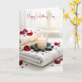 Valentine's Day Spa with Rose Petals Kaart (Gele Bloem)