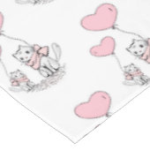 Valentine's Day Tablecloth Cat Pink Hearts Tafelkleed (Gekanteld)