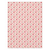 Valentine's Day Tablecloth Cat Red Hearts Tafelkleed (Voorkant)