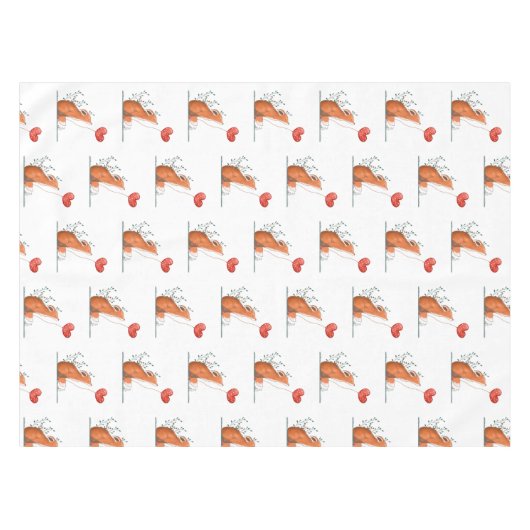 Valentine's Day Tablecloth Foxy Red Hearts Tafelkleed (Voorkant (Horizontaal))