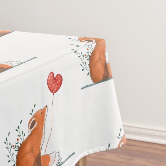 Valentine's Day Tablecloth Foxy Red Hearts Tafelkleed (Voorbeeld)