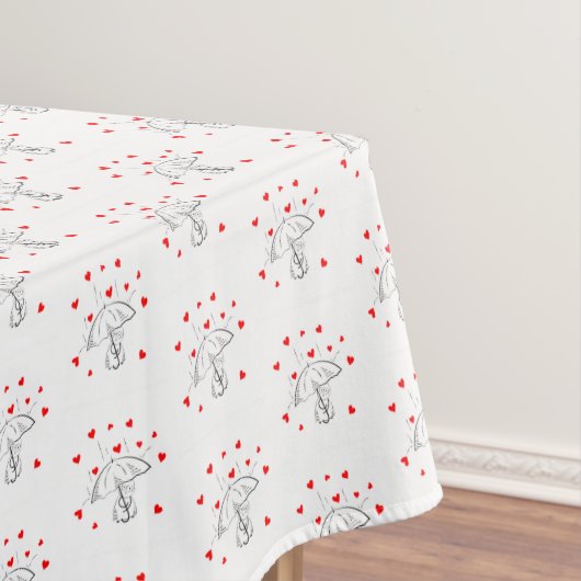 Valentine's Day Tablecloth Umbrella Red Hearts  Tafelkleed (Voorbeeld)