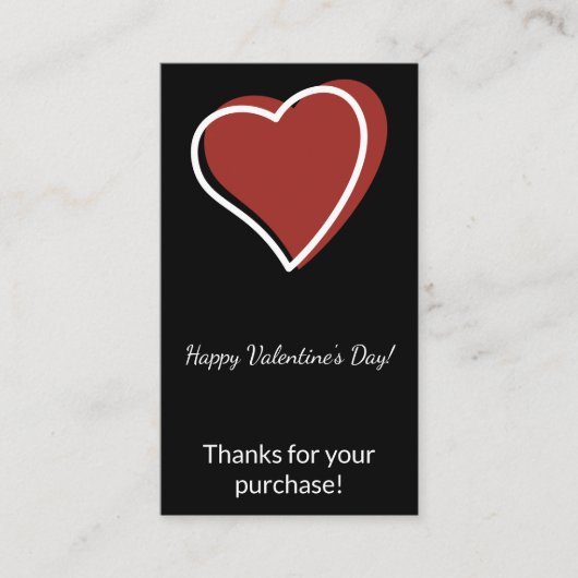 Valentine's Day Thanks for Your Purchase Visitekaartje (Voorkant)