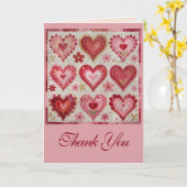 Valentine's Day Themed Quilting Pattern Patchwork Kaart (Gele Bloem)