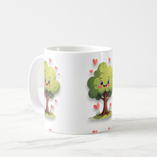 Valentine's Day Tree Red Hearts Mugs (Devant gauche)