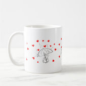 Valentine's Day Umbrella Red Hearts Mugs (Gauche)