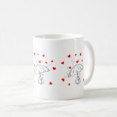 Valentine's Day Umbrella Red Hearts Mugs Koffiemok (Voorkant rechts)