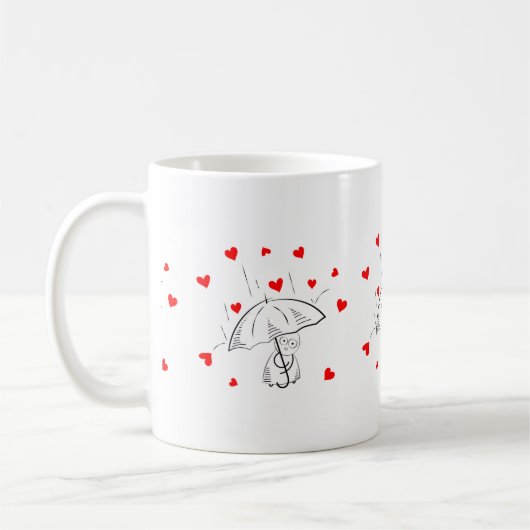 Valentine's Day Umbrella Red Hearts Mugs Koffiemok (Links)