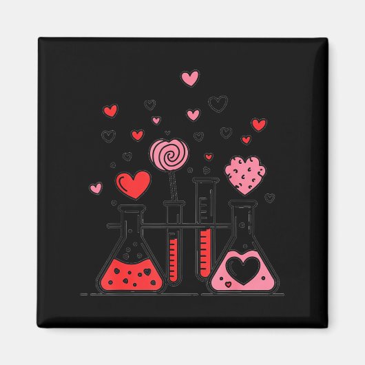 Valentines Day Vibes Science Teacher 100 Days Of S Magneet (Voorkant)