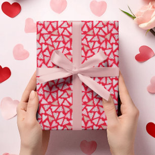 Valentine's Day Watercolor Harten Patroon Inpakpap Cadeaupapier